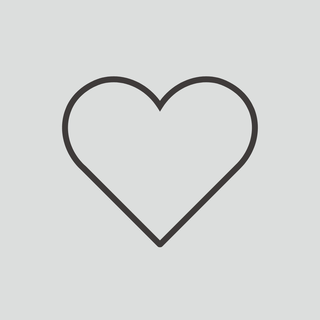 Outline of a heart shape on a light gray background